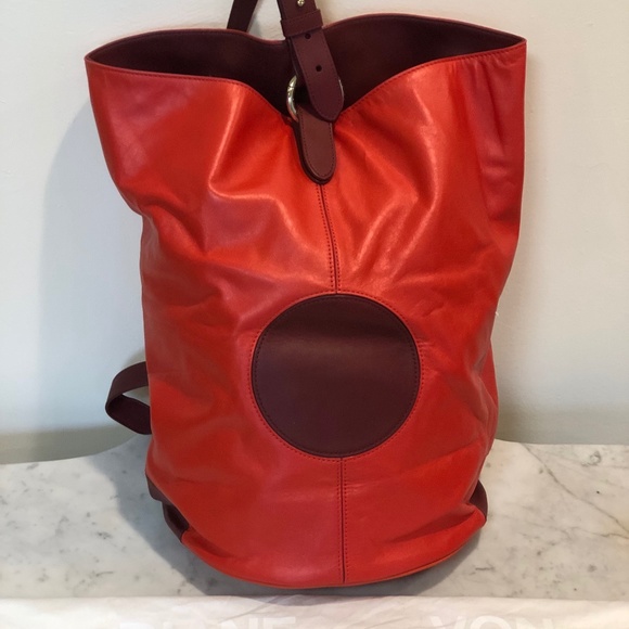 DVF- Women's Leather Trimmed Bucket Bag - Picture 1 of 3
